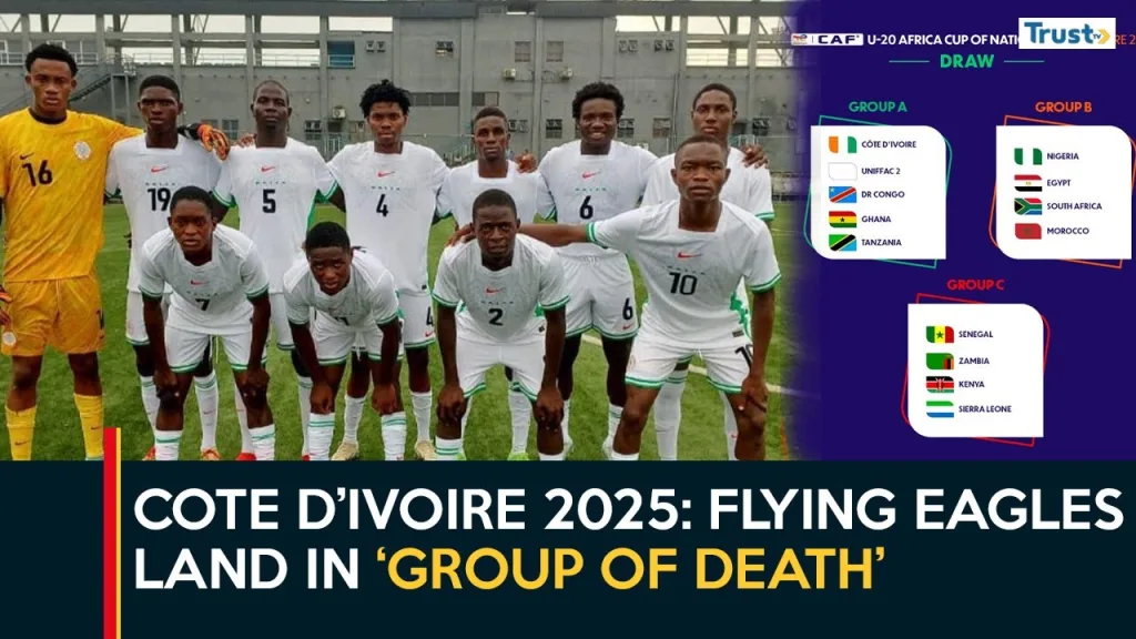 Cote D’ivoire 2025: Flying Eagles land in ‘group of death’