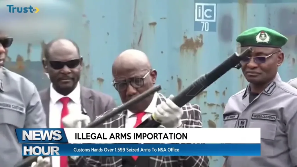 Illegal Arms Importation: Customs hands over 1,599 seized arms to NSA office