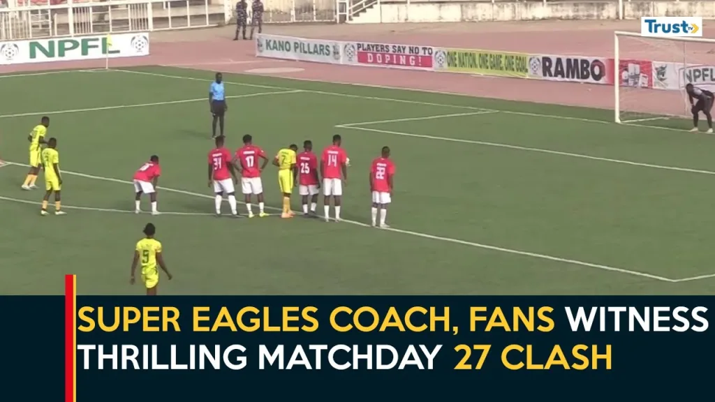 Nigerian Football: Super Eagles Coach, Fans Witness Thrilling Matchday 27 Clash
