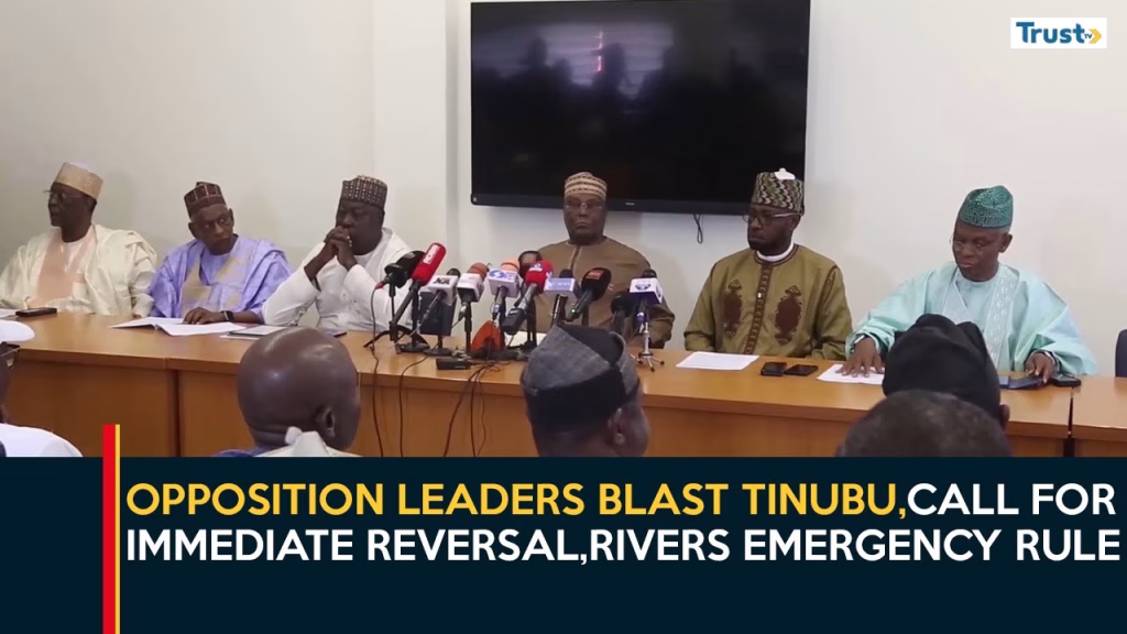 Rivers Emergency Rule: Opposition leaders blast Tinubu, call for immediate reversal