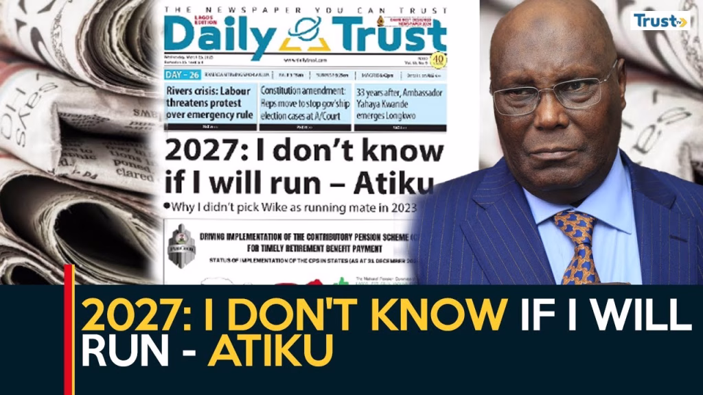 2027: I don’t know if i will run – Atiku