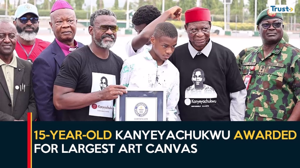Guinness World Record: 15-year-old Kanyeyachukwu awarded for largest art canvas