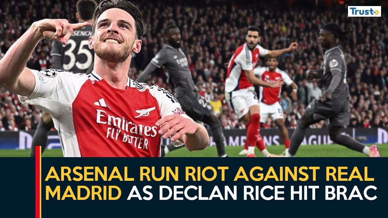 Arsenal run riot against Real Madrid as Declan Rice hits Brace