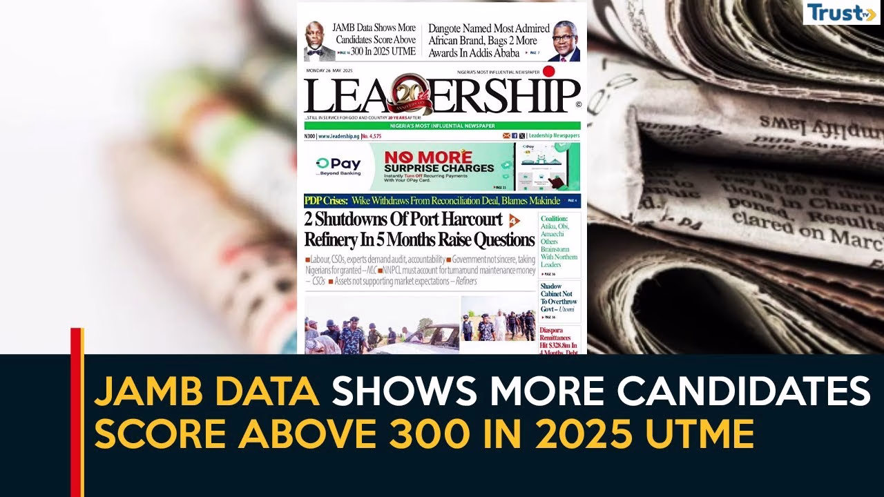 JAMB data shows more candidates score above 300 in 2025 UTME 