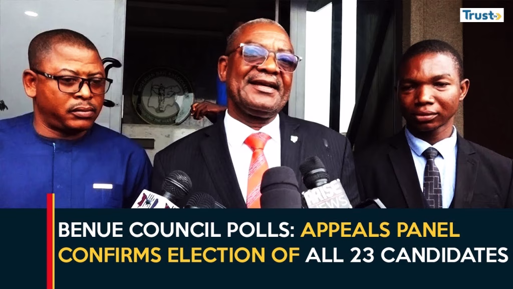 Benue Council Polls: Appeals panel confirms election of all 23 candidates under Omale-led APC