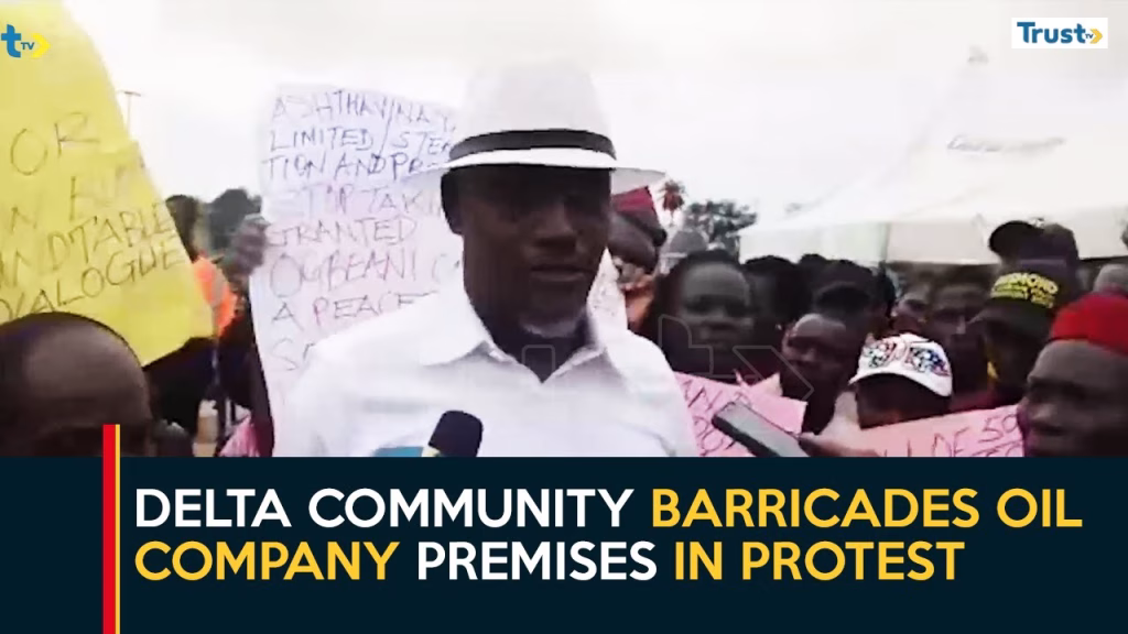 Alleged Marginalisation: Delta community barricades oil company premises in protest