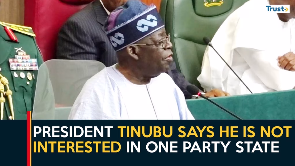 June 12 Address: President Tinubu says he is not interested in one party state
