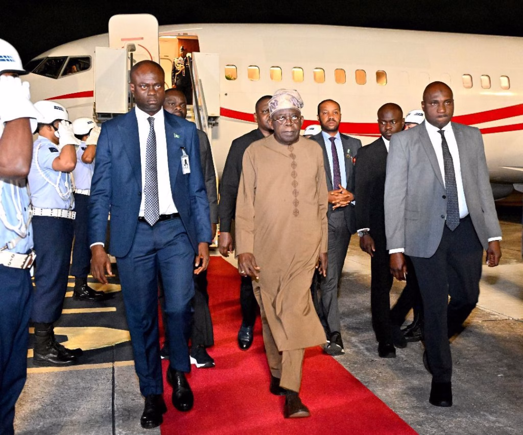 Tinubu, 5 Governors Arrive Brazil for BRICS Summit