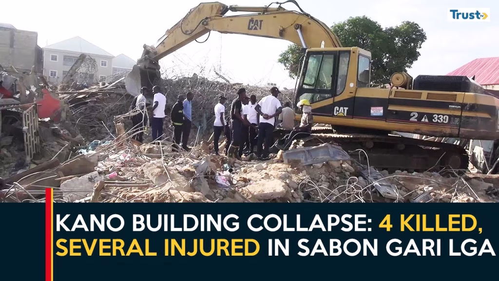 Kano Building Collapse: 4 killed, several injured in Sabon Gari LGA