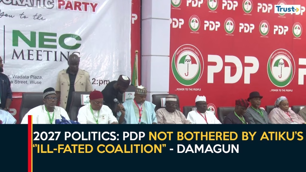 2027 Politics: PDP not bothered by Atiku’s “ill-fated coalition” – Damagun