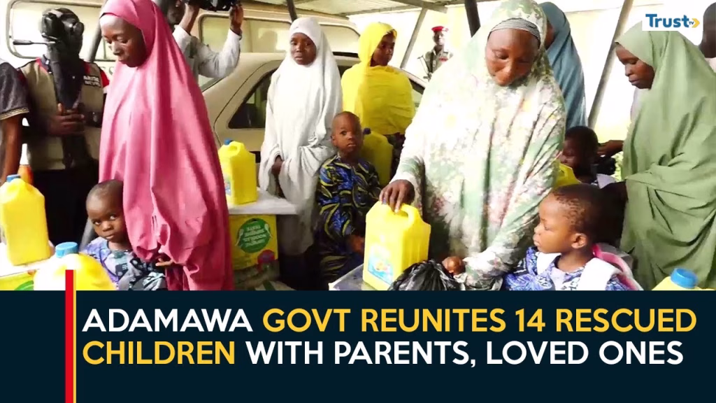 Adamawa govt reunites 14 rescued children with parents, loved ones