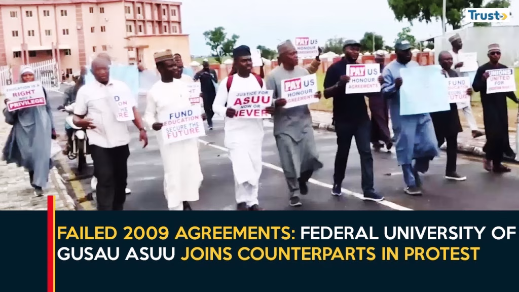 Failed 2009 Agreements: Federal University of Gusau ASUU joins counterparts in protest against FG
