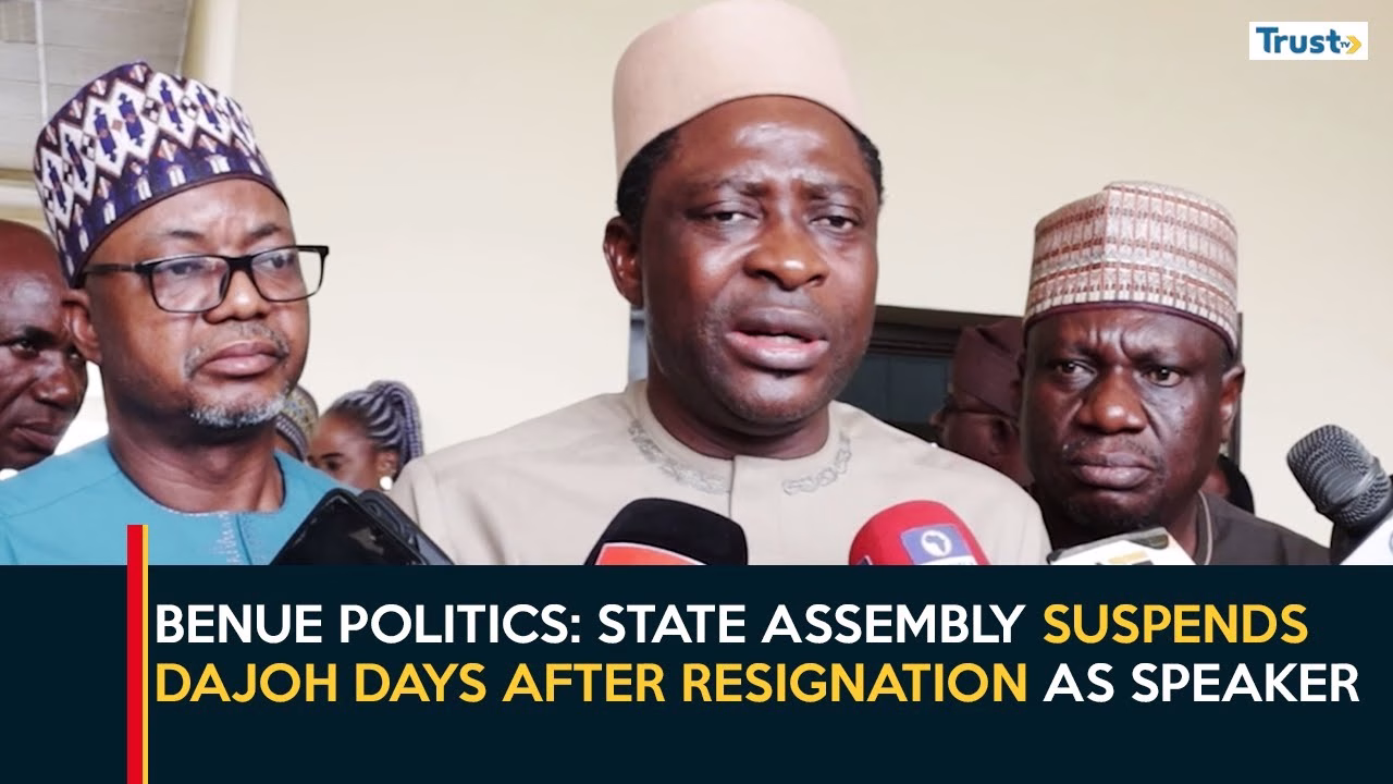 Benue Politics: State Assembly suspends Dajoh days after resignation as speaker