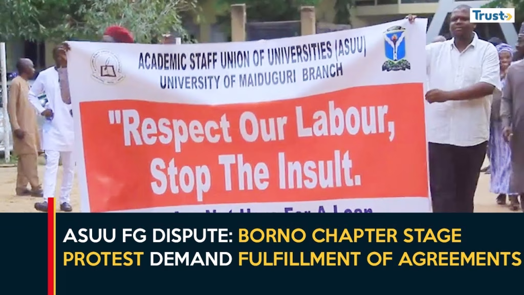 ASUU FG Dispute: Borno chapter stage protest, demand fulfillment of agreements