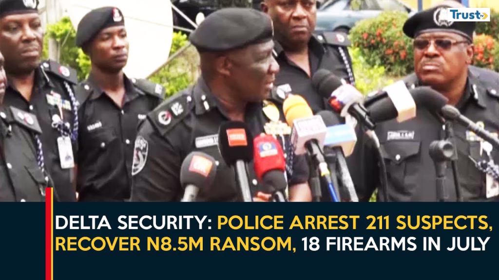 Delta Security: Police arrest 211 suspects, recover ₦8.5m ransom, 18 firearms in July