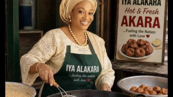 Reactions as Tinubu media centre shares AI image of First Lady selling Akara
